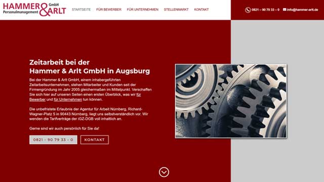 Referenzprojekt: Personalmanagement Hammer & Arlt — Website von Konrad Griesser